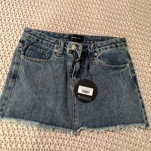 Brand New White Fox Boutique Blue Denim Mini Skirt